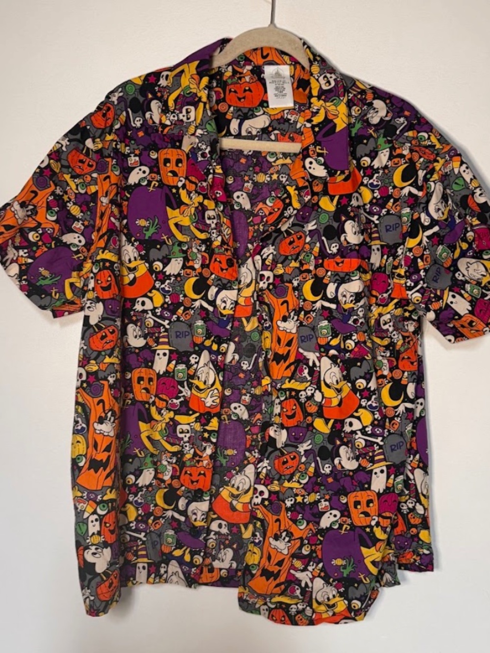 Disney Parks Halloween Shirt All-Over Print Mickey Mouse & Friends